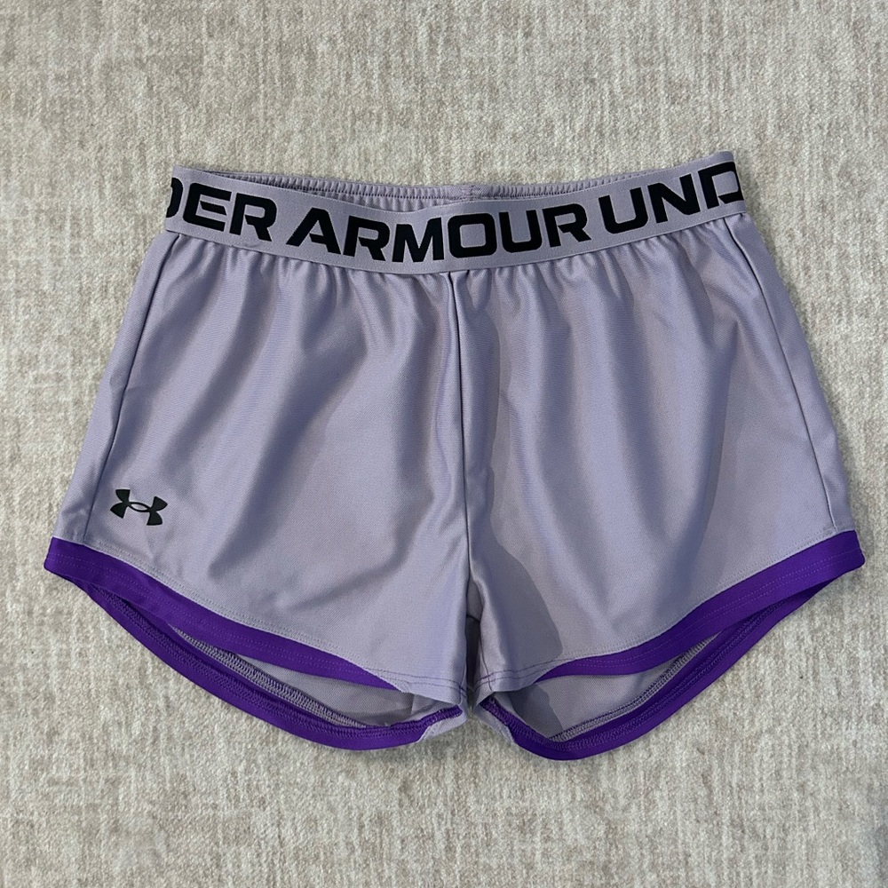 Under Armour Girls Youth Athletic Shorts in Two Toned Purple
